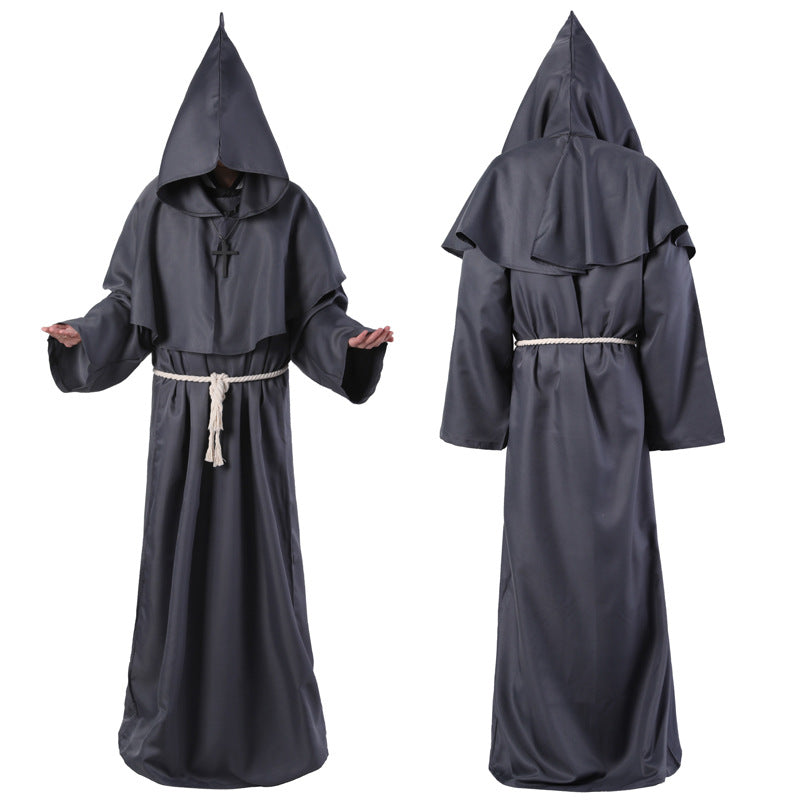 Saint Vida Halloween Medieval Monk Robe Costume Wizard Priest Cosplay Costume Shawl 471
