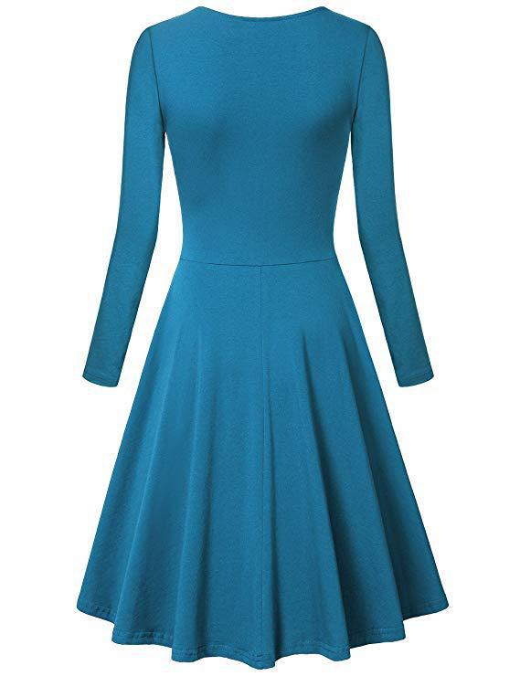 Elegant V Neck Long Sleeves Dresses