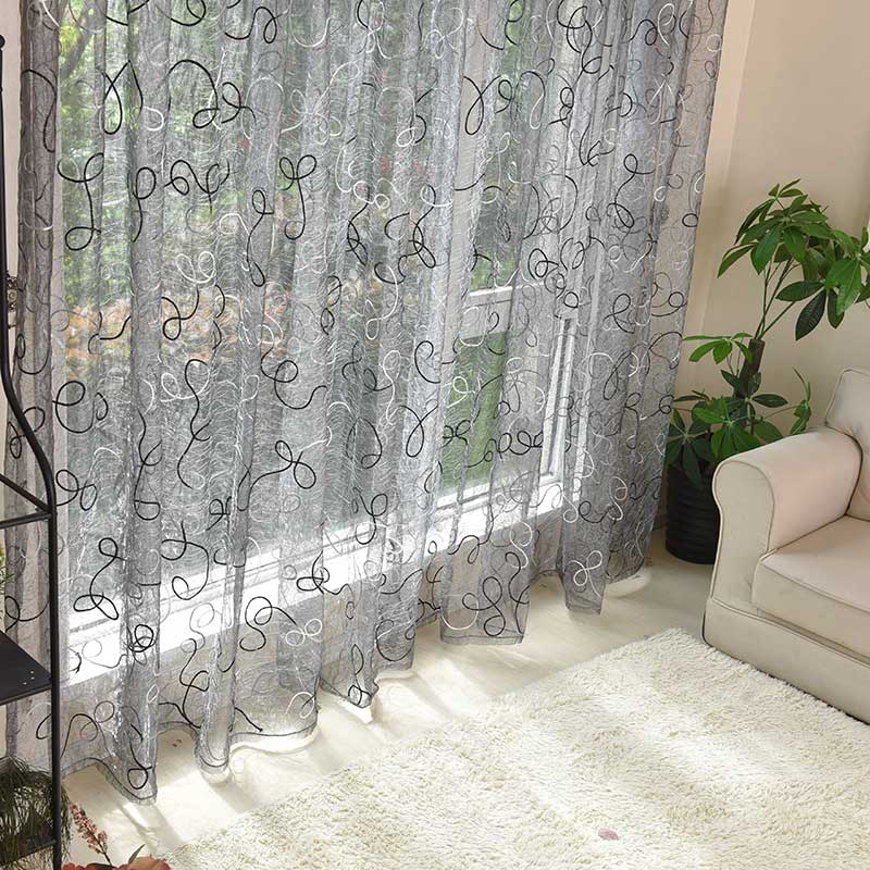 Modern Bird Nest Embroidered Tulle Curtains for Living Room Window Treatment Sheer Voile Curtain for Bedroom Custom Home
