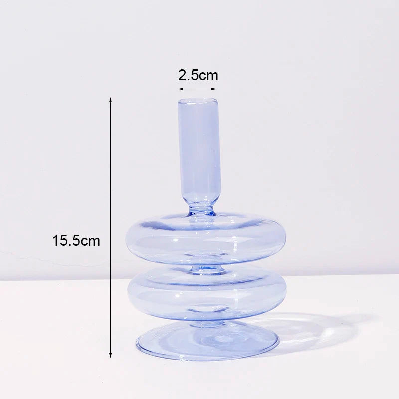 Candle Holders Glass Candlesticks Wedding Decoration Party Desktop Vases Home Decor Romantic Candlelight Dinner Room Decoration