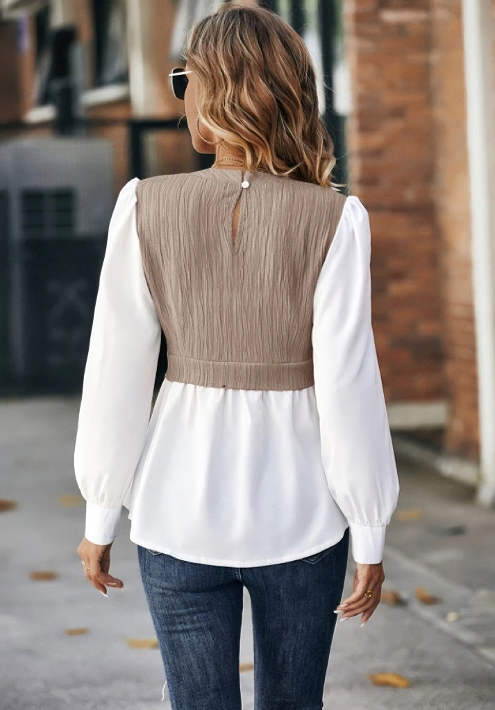 Casual Round Neck Women Blouses Shirts