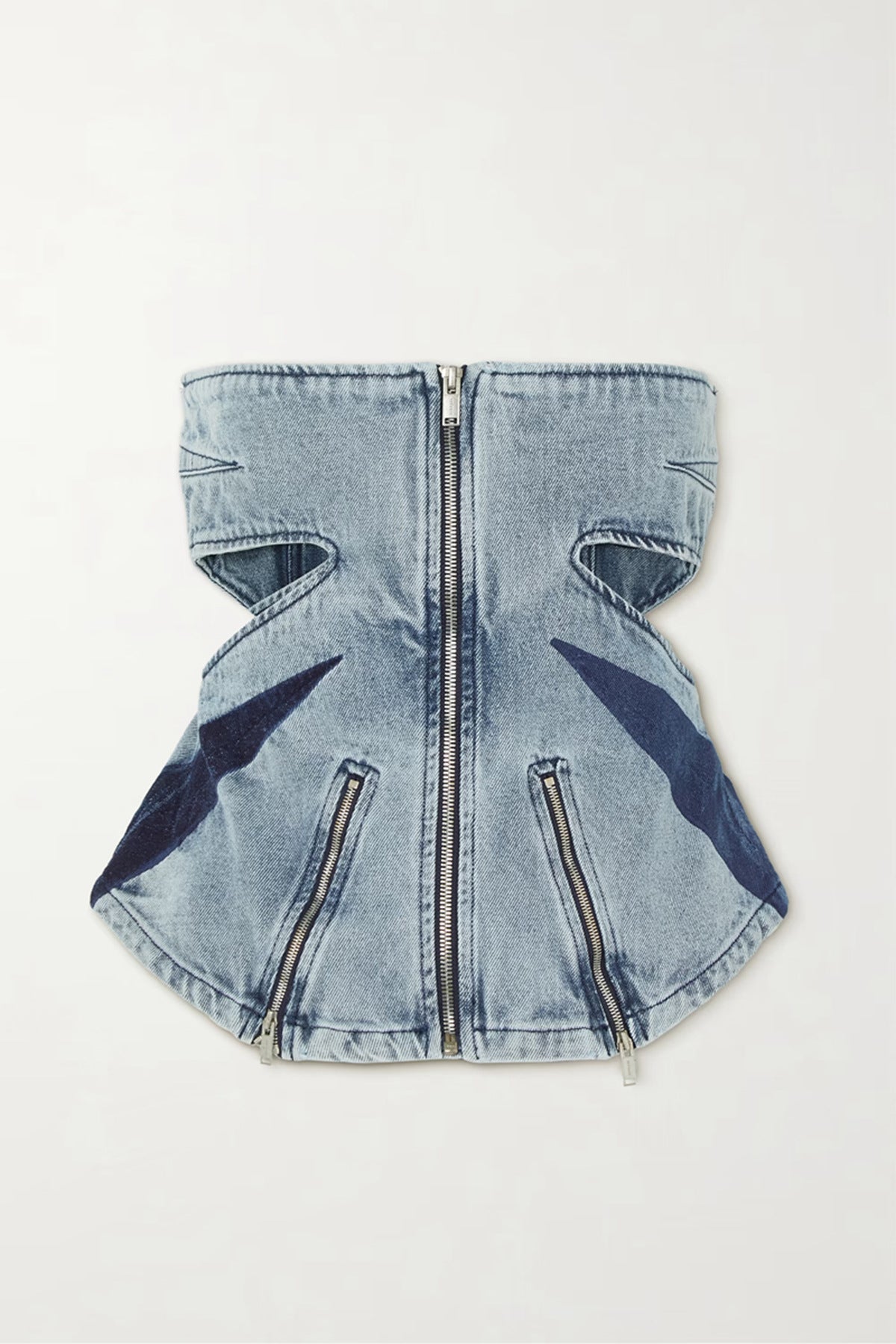 Designed Denim Strapless Tops and Jeans
