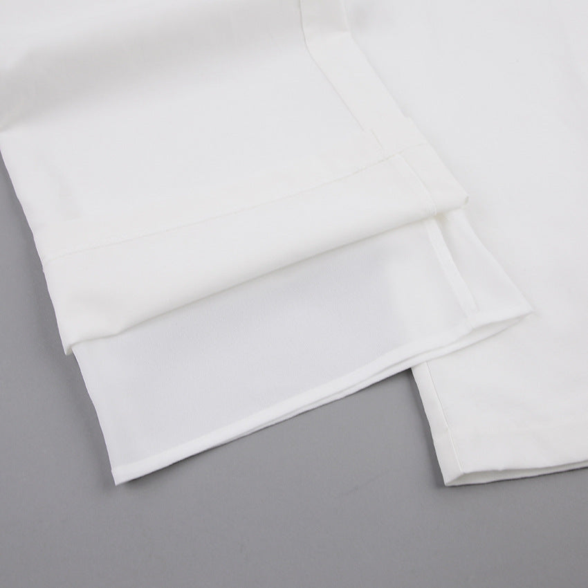 Summer Linen Crop Tops and Wide Legs Pants for Women