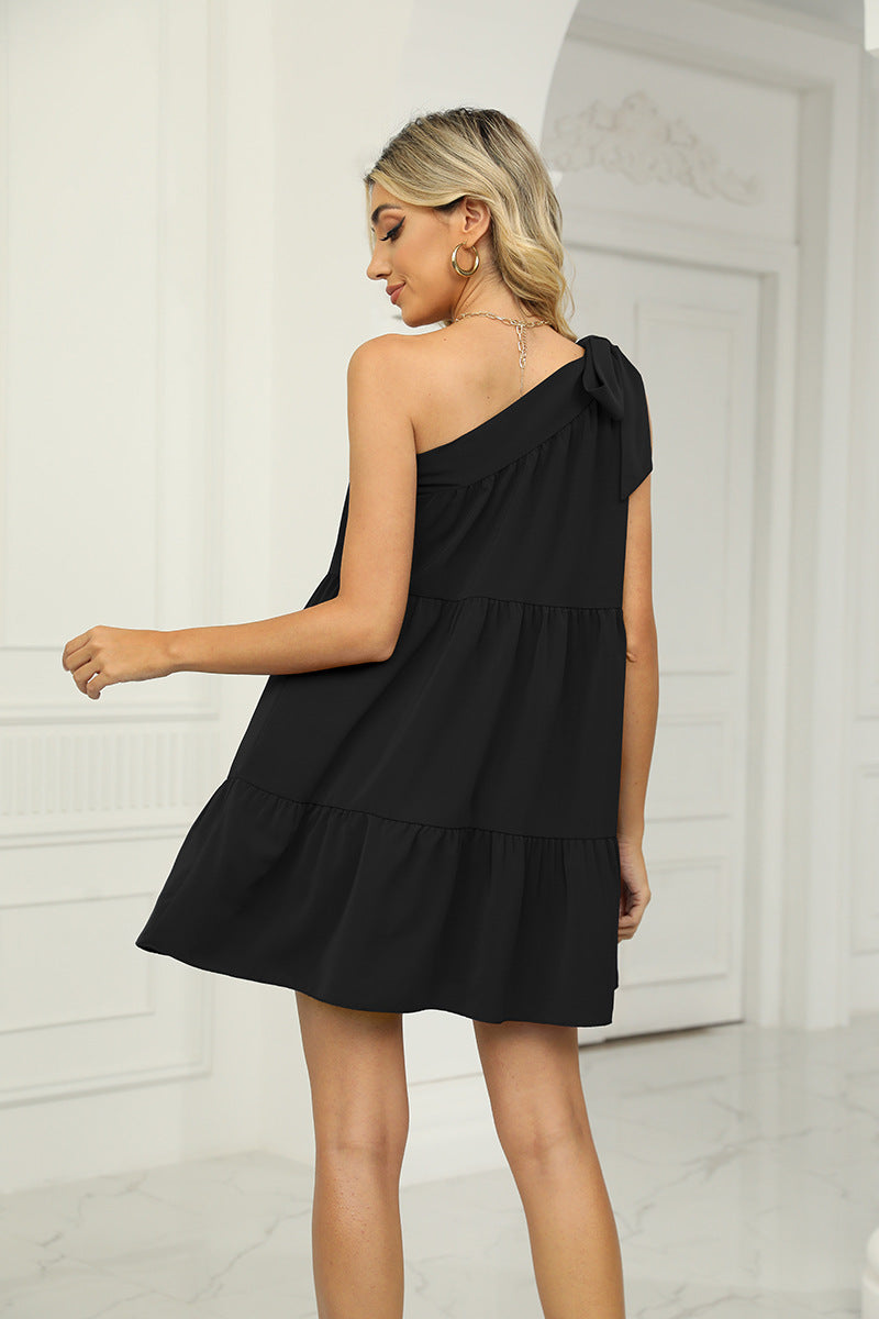 Summer Casual One Shoulder Mini Dresses