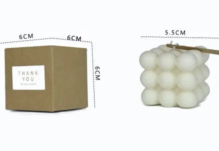 2Inch Bubble Cube Candle Cute Soy Wax Aromatherapy Small Candles scented relaxing Birthday Gift 1PC