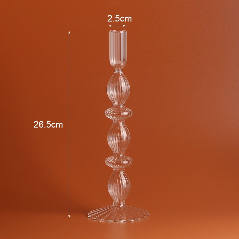 Romantic Glass Candle holder candlelight dinner Nordic Candlestick Wedding centerpieces Birthday living room home decor