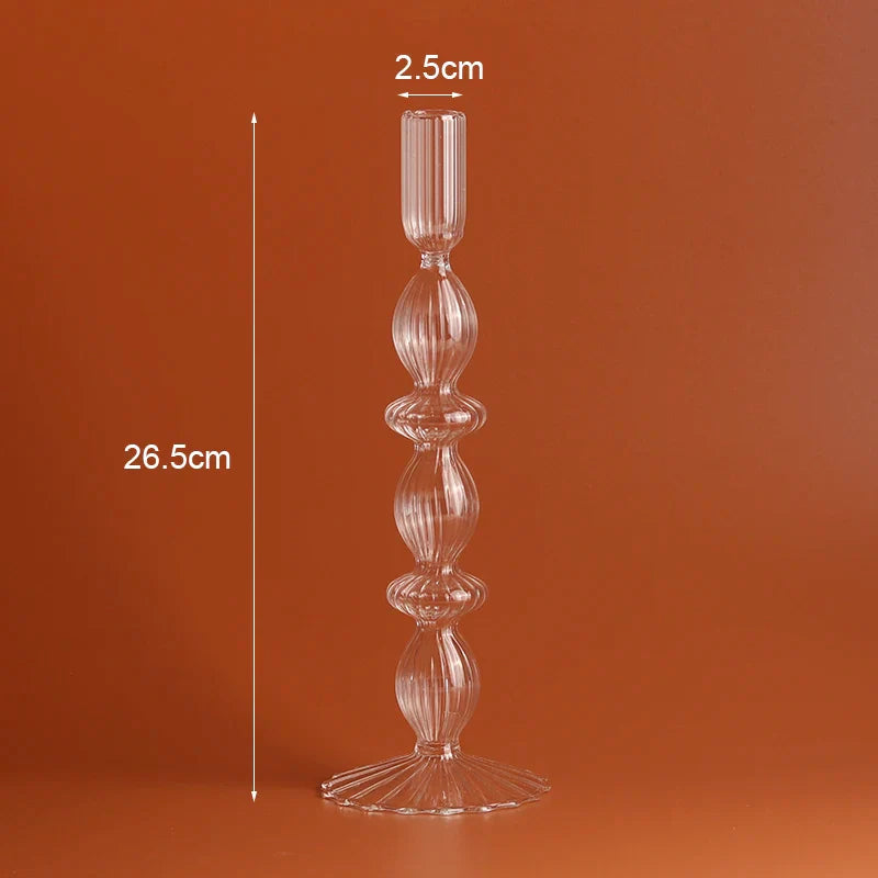 Romantic Glass Candle holder candlelight dinner Nordic Candlestick Wedding centerpieces Bougeoir Birthday living room home decor