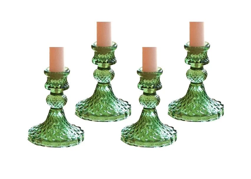 Taper Candle Holders Crystal Glass Candlestick Holder Decorative Candle Stand Centerpiece for Table Wedding Dinning Party