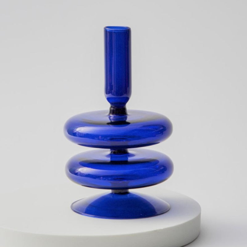 Taper Candle Holders Glass Candlesticks for Home Wedding Table Decoration Glass Vase Table Bookshelf Candles Stand
