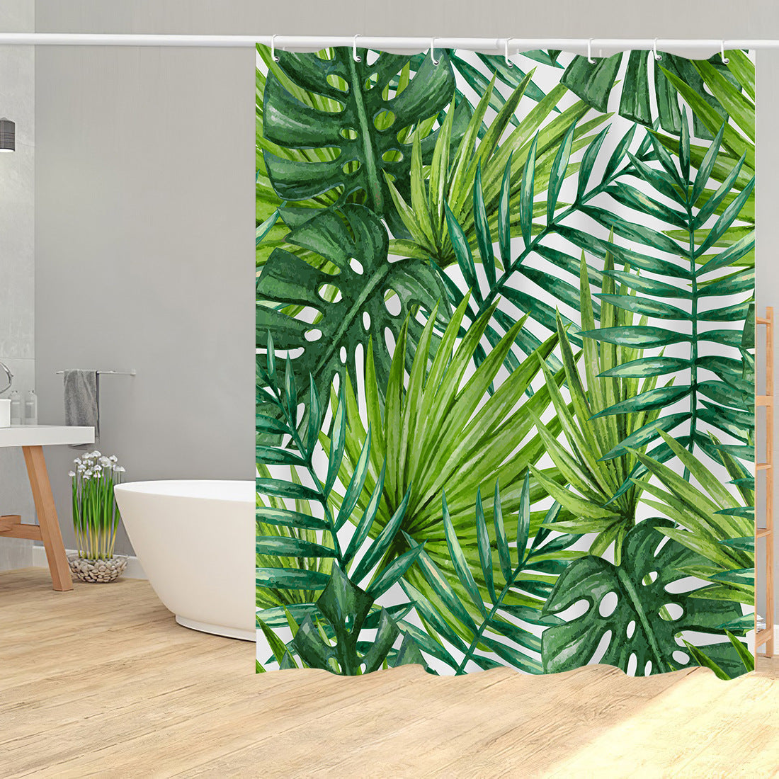 Palm Tree Print Shower Curtain for Bathroom