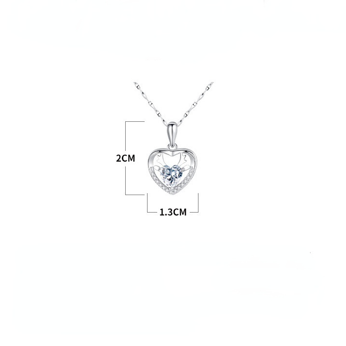Christmas Elk Design Zircon Sterling Sliver Necklace