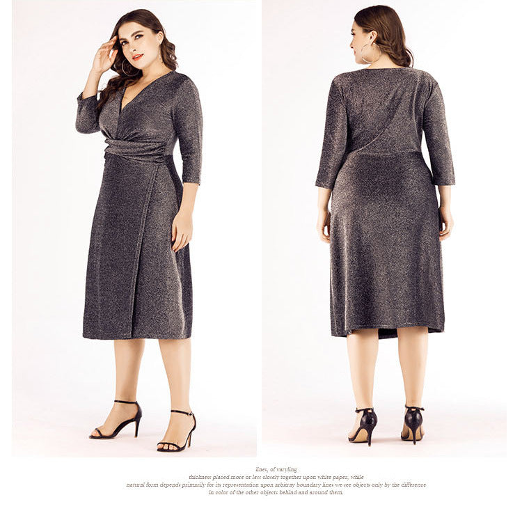 Elegant 3/4 Length Sleeves Plus Sizes Dresses