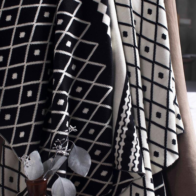 Knitting Black&white Sofa Blanket-The same as picture-130*180CM-Free Shipping at meselling99