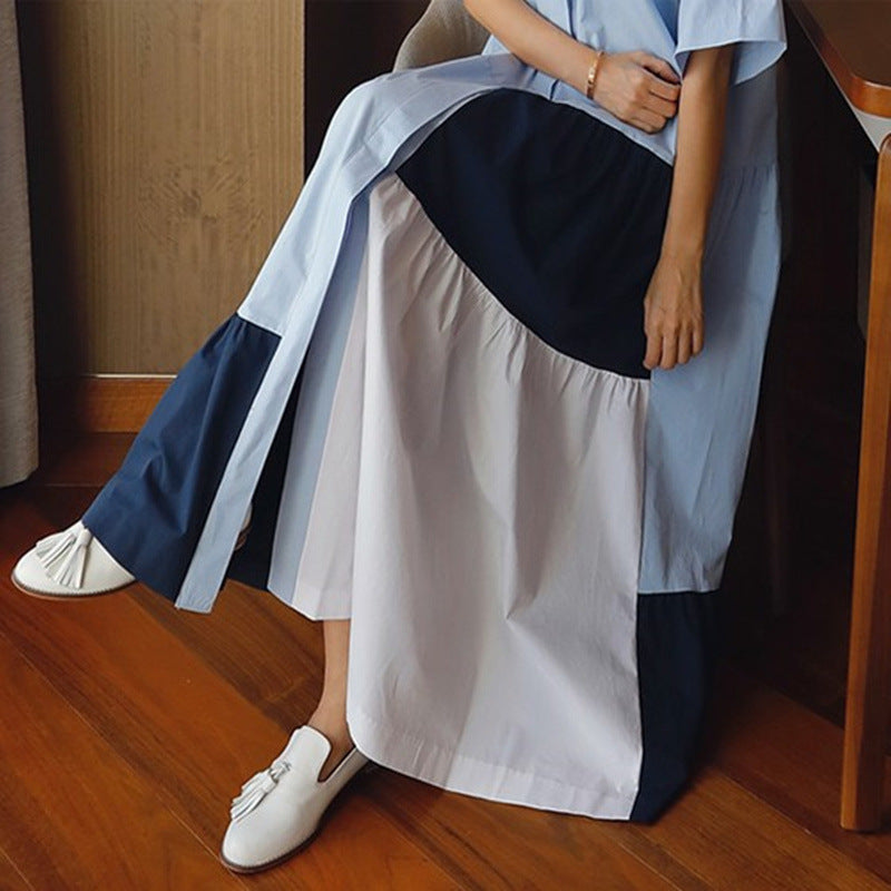 Casual Summer Contrast Color A Line Long Maxi Dresses