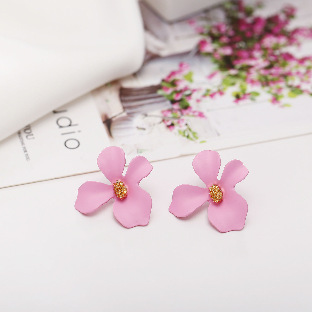 Fashion Flowers Design Candy Colar Women Earrings 2pcs/Set