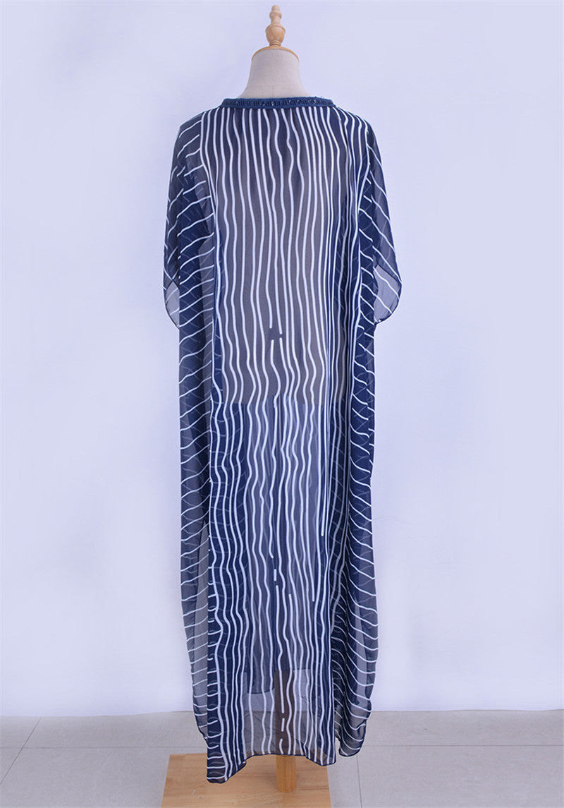 Chiffon Striped Summer Beachwear Cover Ups