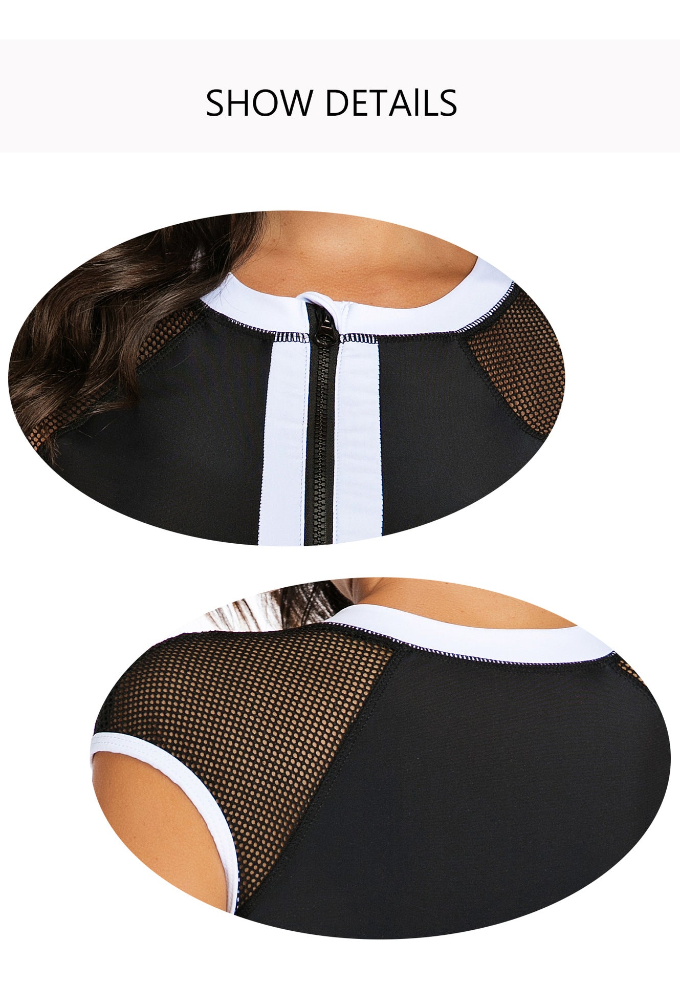 Sexy Sleeveless Zipper Diving One Piece Black Swimmsuits