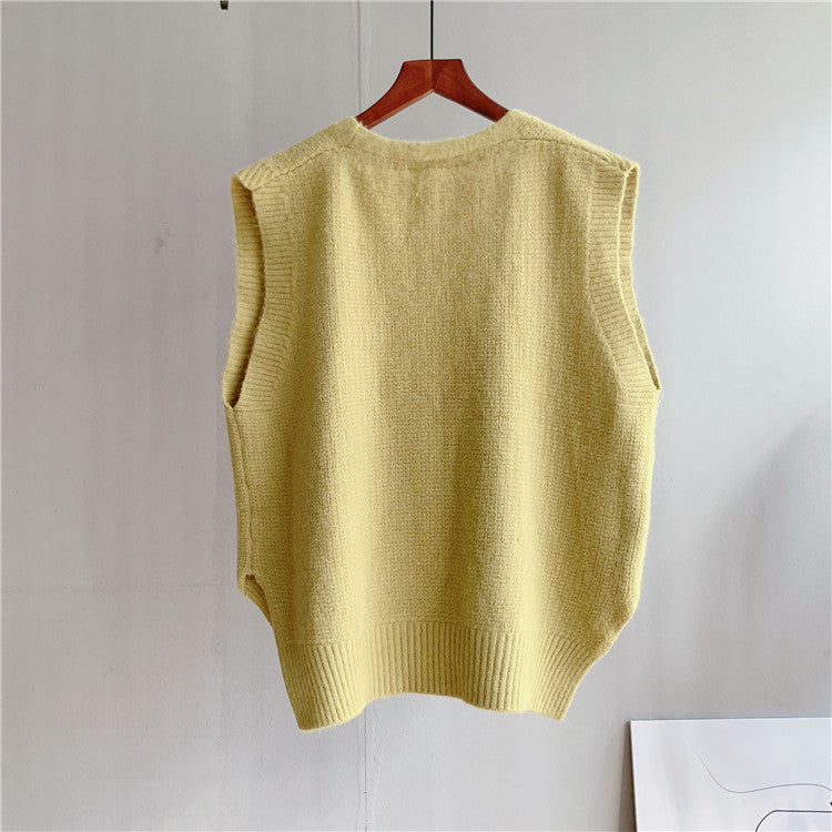 Casual Women V Neck Knitting Vest