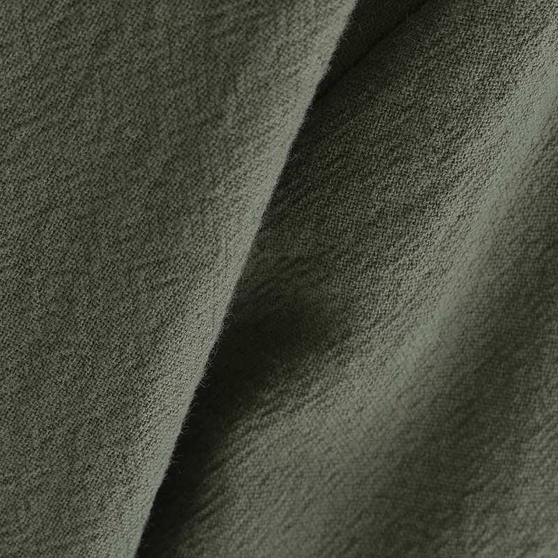 Vintage Linen Ling Sleeves Women Midi Dresses