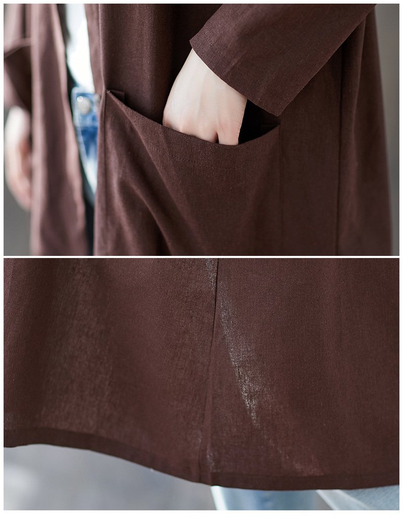 Women Plus Size Long Sleeve Shirt Overcoat-STYLEGOING