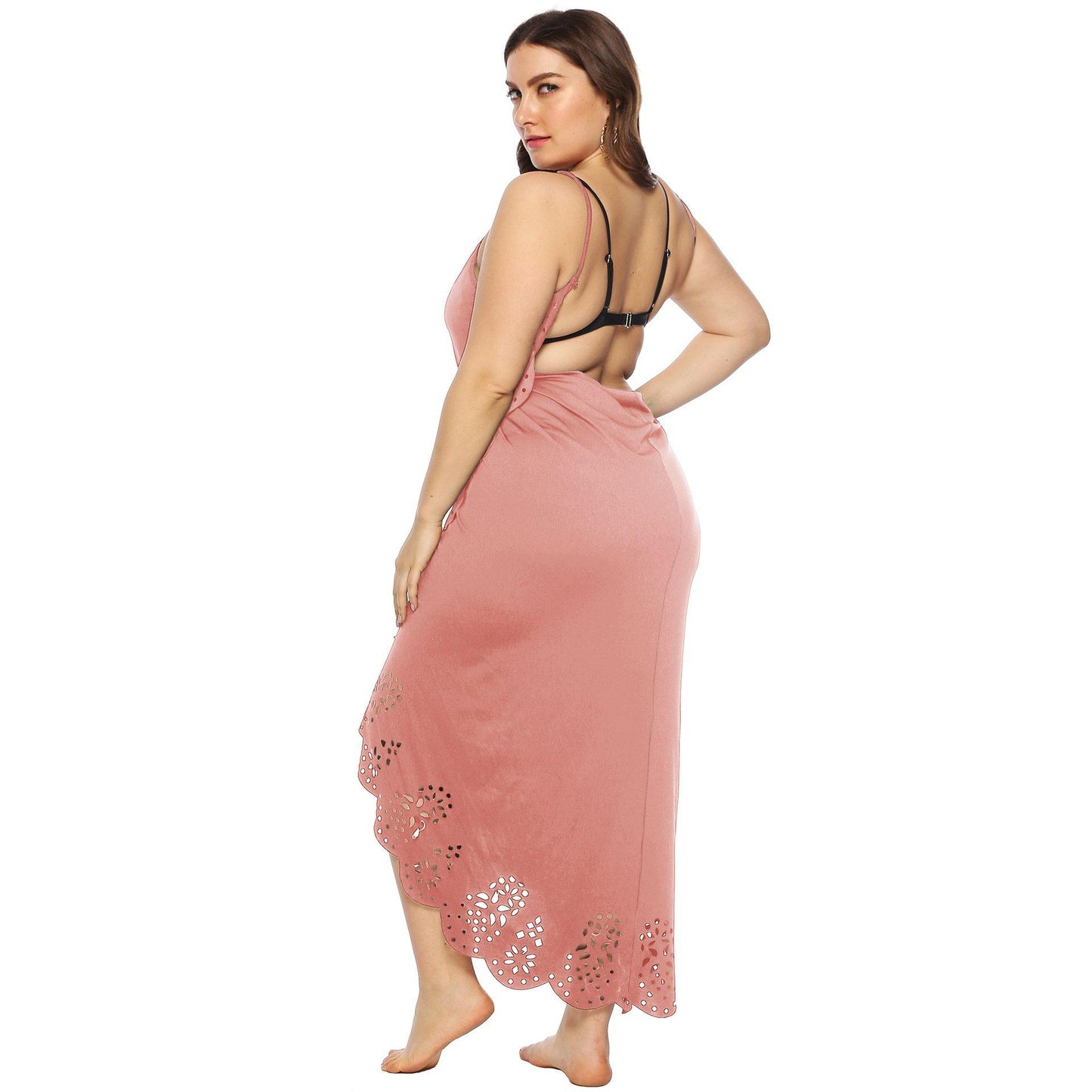 Women Plus Sizes Irregular Long Cover Ups-STYLEGOING