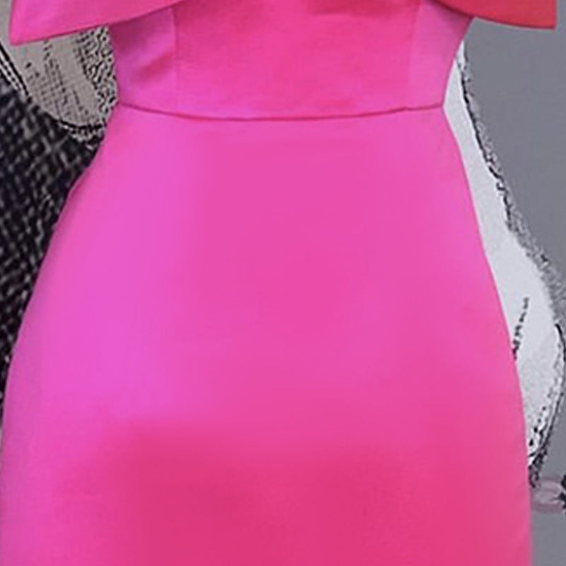 Sexy One Shoulder Ruffled Bowknot Evening Dresses