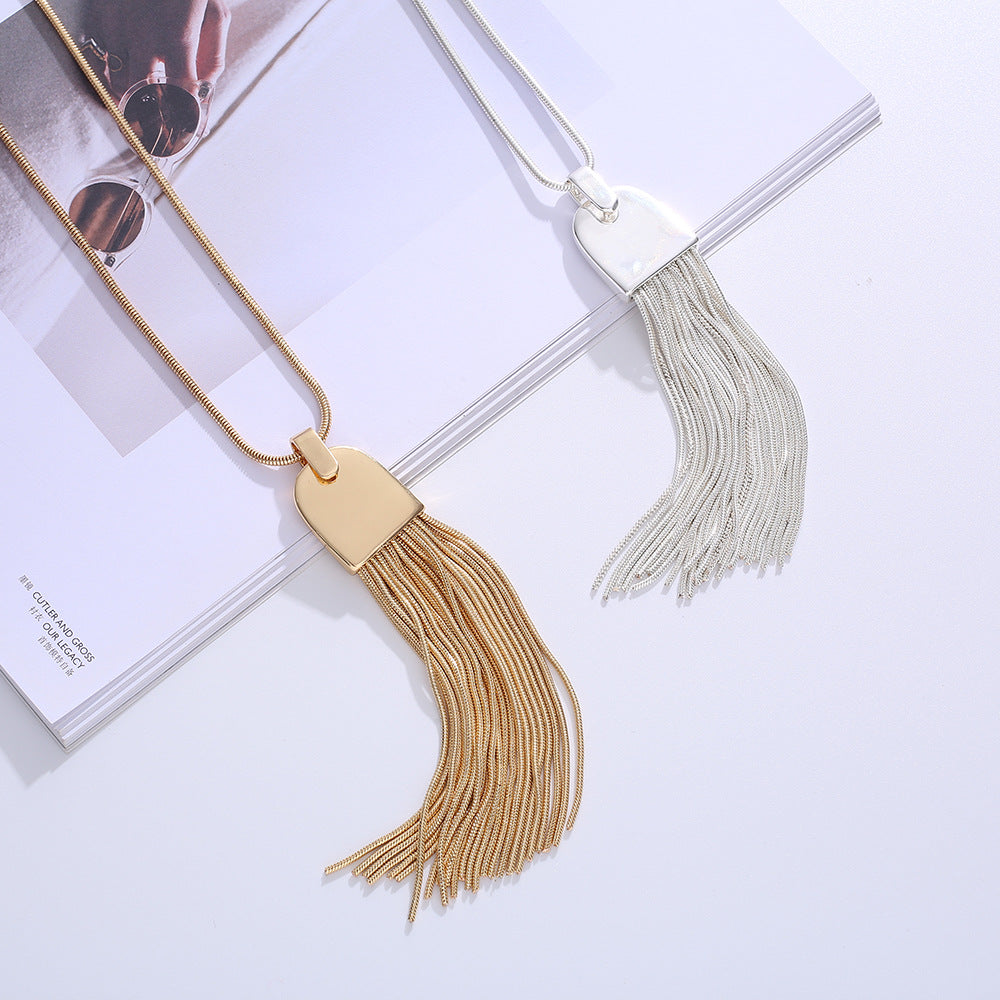 Women Fashion Tassels Long Sweater Chains