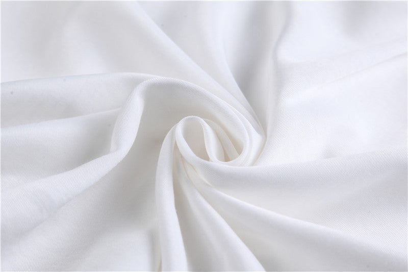 White Designed Pearl Women Long Sleeves Shirts