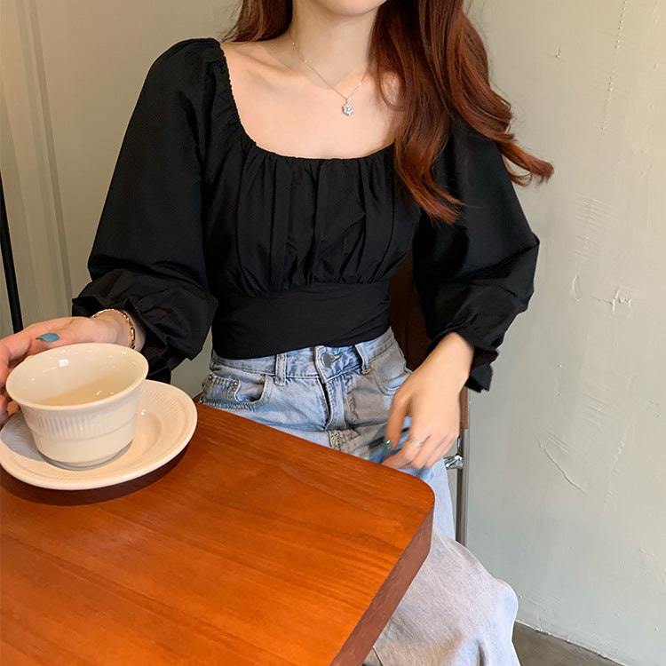 Summer Square Neckline Sexy Shirts Tops