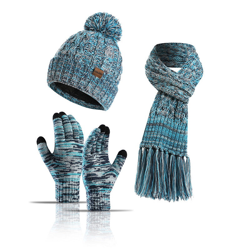 Women Winter Kntiting Colorful Hats&scarfs Sets