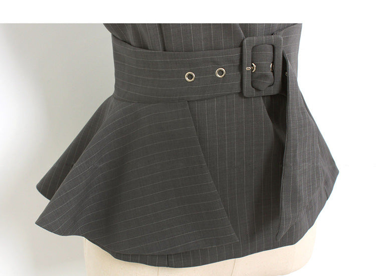 Fashion Ruffled Women Vest & Pants Office Lady Outfits