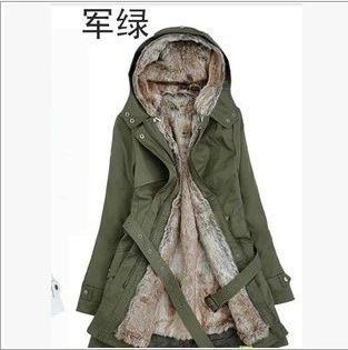 Women Winter Fur Warm Outerwear with Hat-STYLEGOING