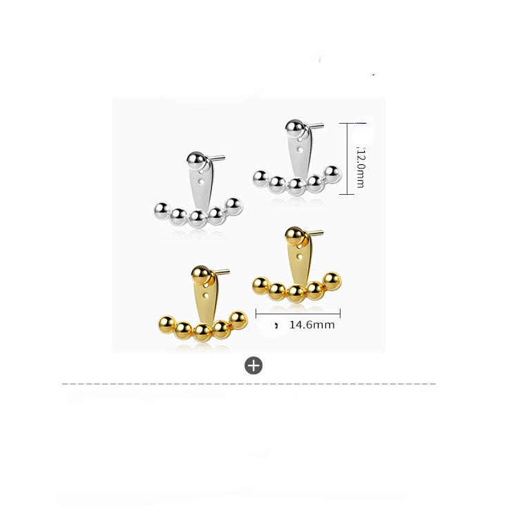 Round Peas Shaped Sterling Sliver Earrlngs for Women