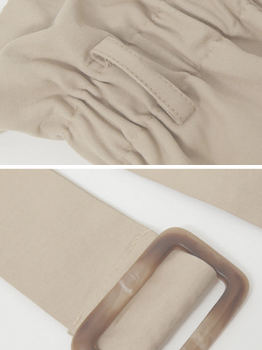 Casual Women High Waist Button Design A Line Skirts