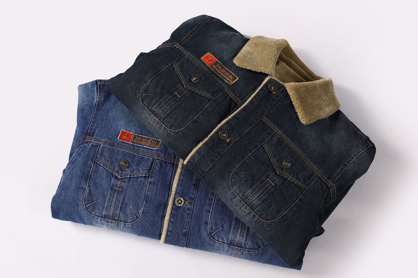 Casual Men Winter Denim Warm Coat