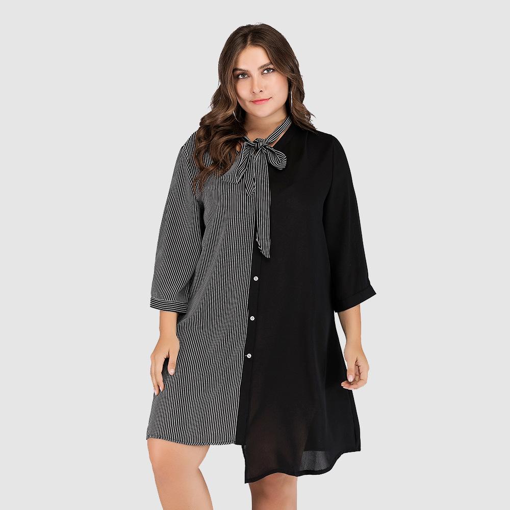 Women Irregular Plus Sizes Fall Short Dresses-STYLEGOING