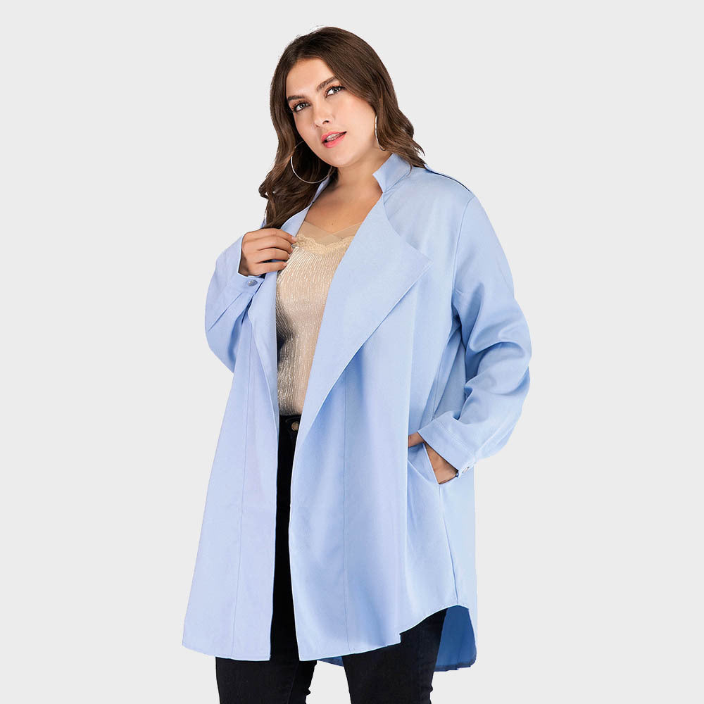 Casual Long Sleeves Plus Sizes Women Overcoat