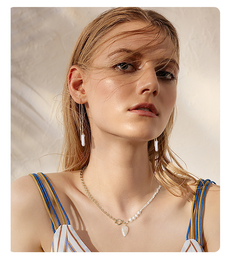 Fresh Water Pearl Gold Plated Sterling Silver Drop Earrings