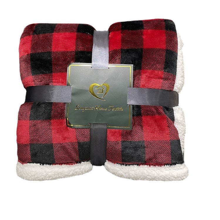 Black&red Plaid Warm Soft Fleece Blanket