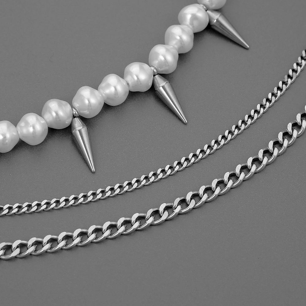 Fashion Hip Top Style Pearl Necklace for Men