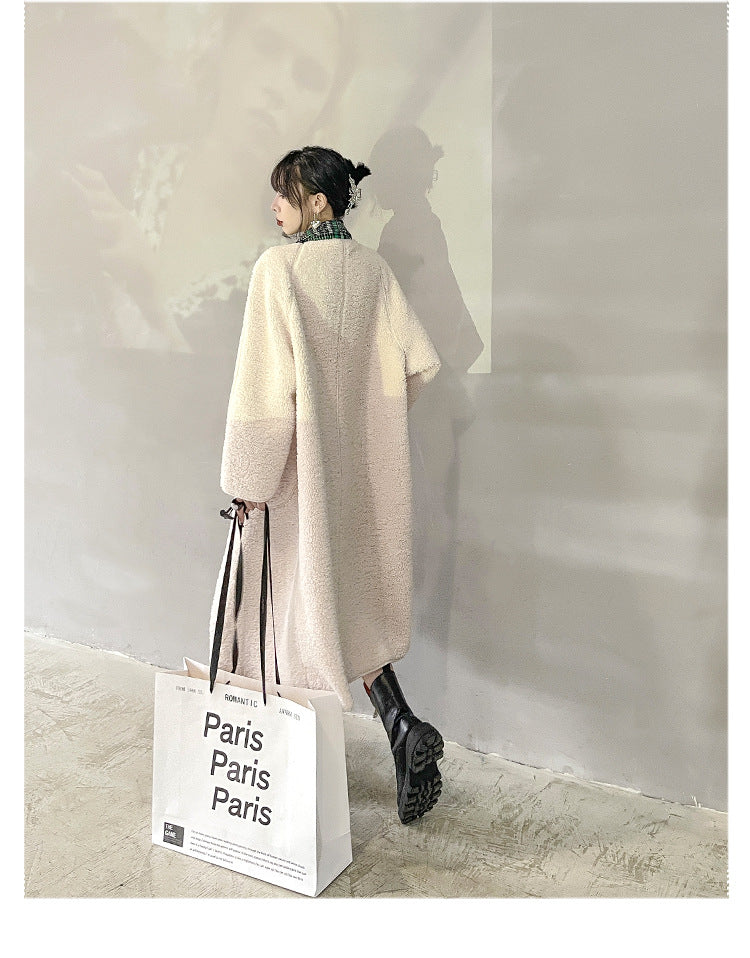 Winter Women Plus Sizes Sherpa Long Overcoat