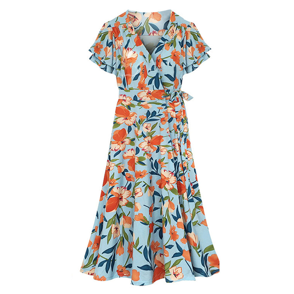 Summer Ruffled Flower Women Dresses