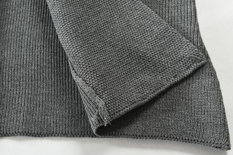 Casual Knitted Turnover Collar Men Fall Cardigan