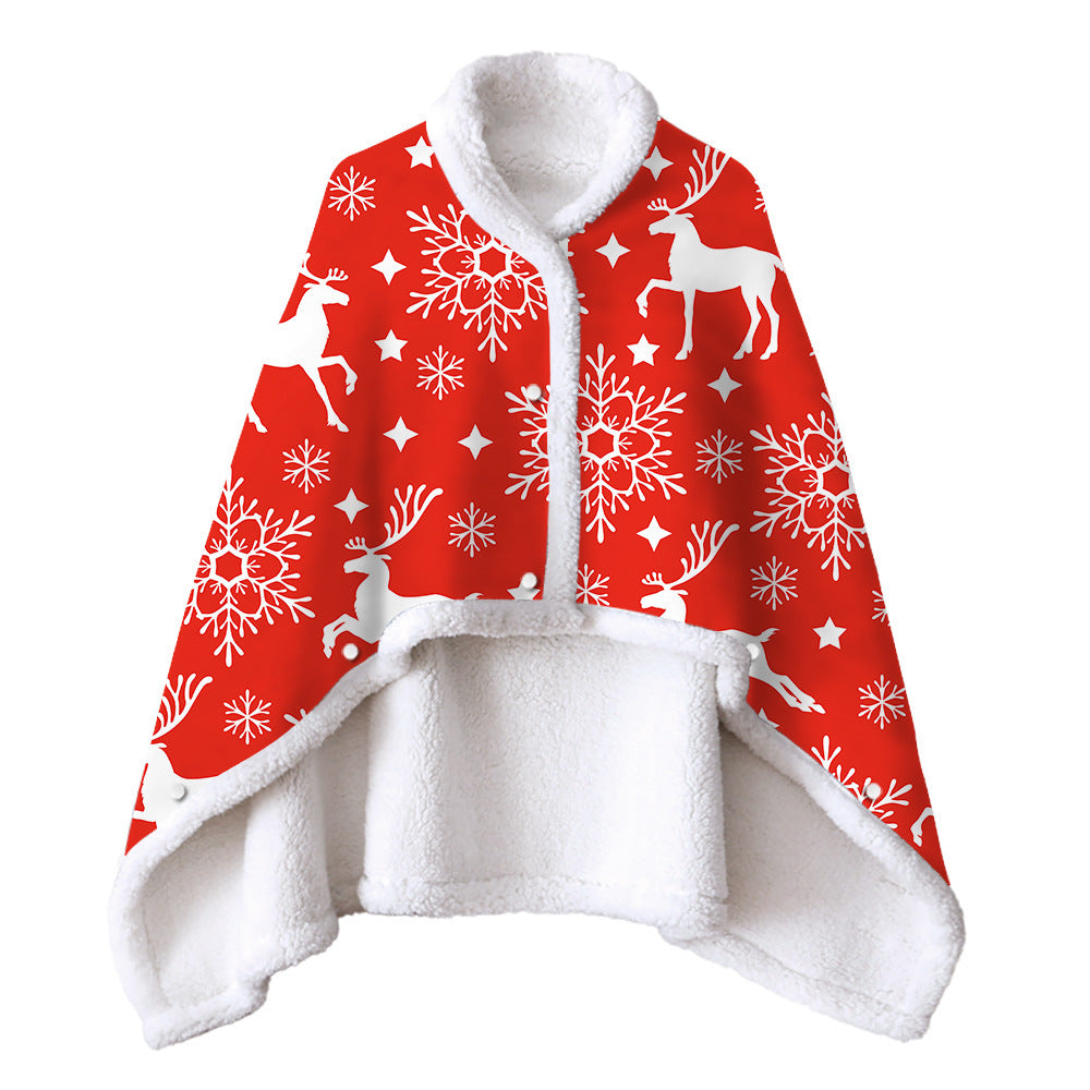 2 In 1 Warm Soft Throw Blanket for Christmas