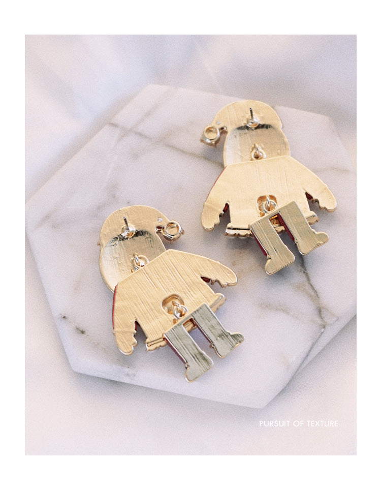 Christmas Santa Claus Women Studs Earrings