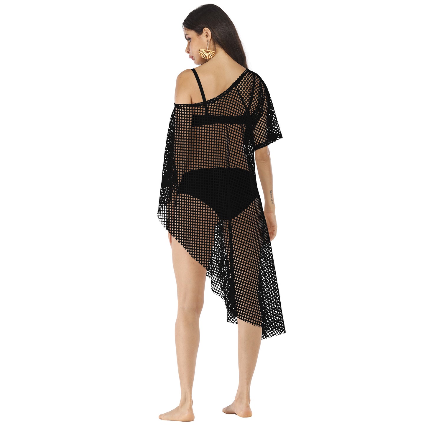 Irregular Off The Shoulder See Through Summer Beach Cover Ups