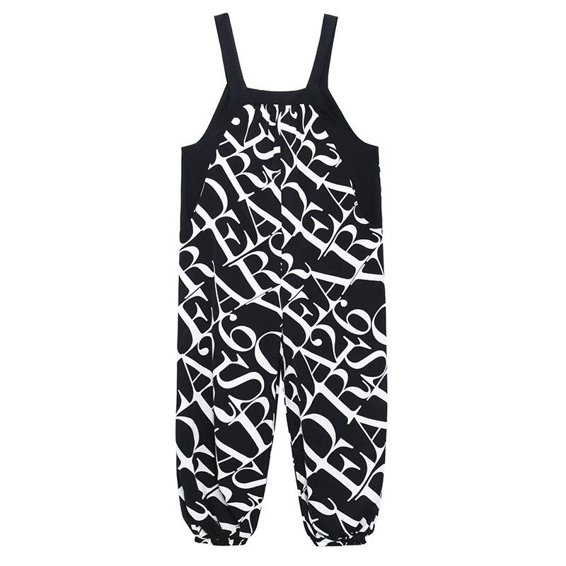 Summer Casual Newspaper Design Jumpsuits-STYLEGOING