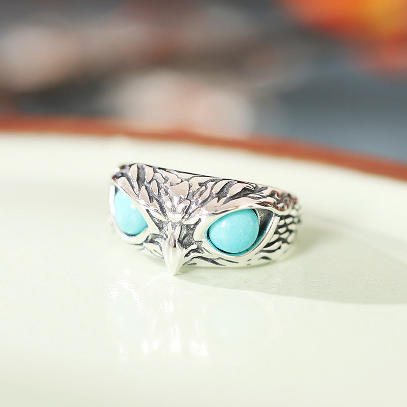 Vintage Owl Eyes Designed Open End Sterling Sivler Rings