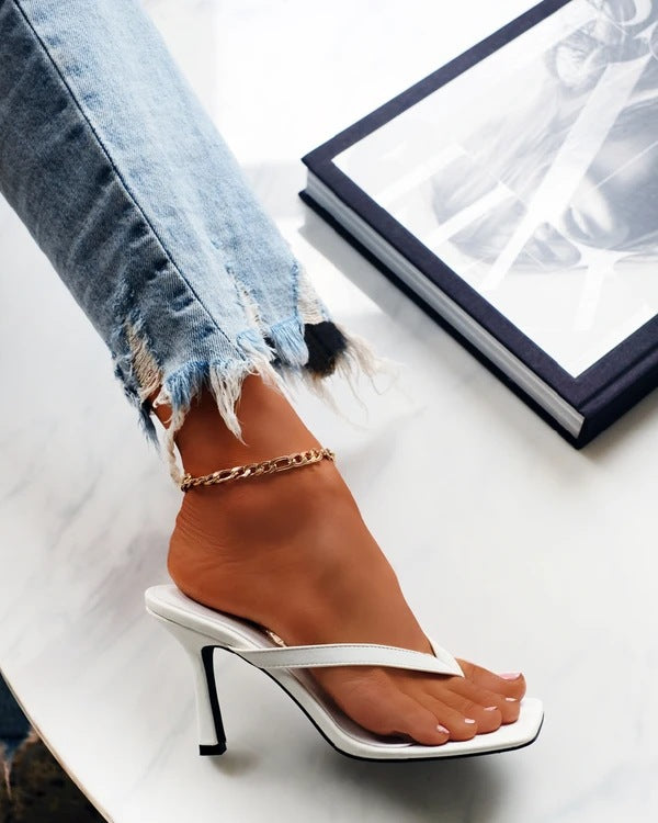 Women Plus Sizes Summer High Heels Flip Flop Sandals