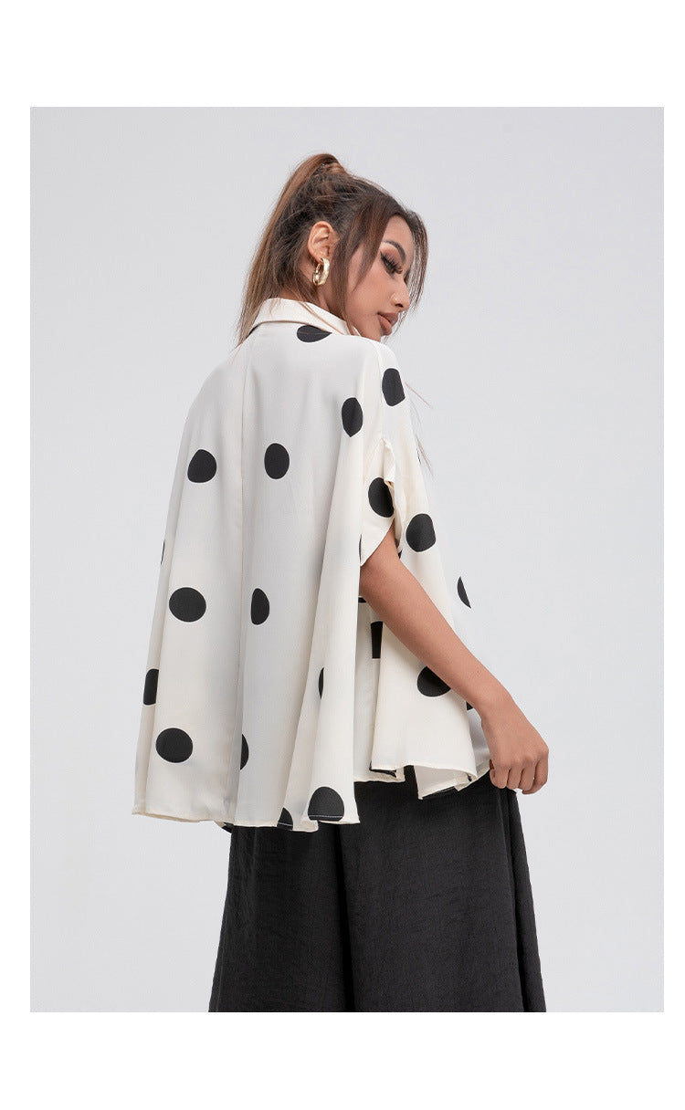 Women Polk Dot Summer Chiffon Shirts